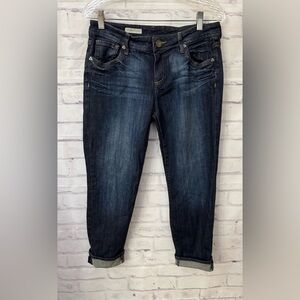 Kut From The Kloth Size 6 Catherine Slim Boyfriend Cuffed Blue Jeans Stretch‎